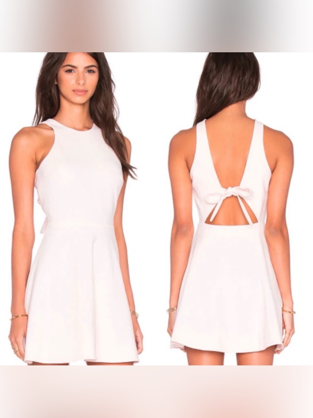 Elizabeth and James Britt Blush Pink Open Back Tie Cocktail Party Dress Size 8
